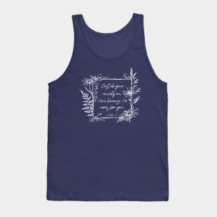 Cast Your Anxiety Wildflower Frame Bible Verse Tank Top